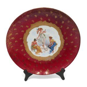 Victoria Carlsbad Austria Plate with Cherubs & Gilded Accents 12"